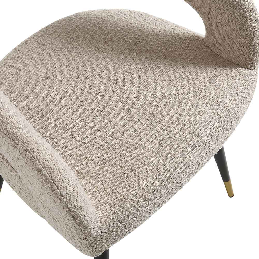 Laurel Wave Taupe Boucle Set of 2 Dining Chairs