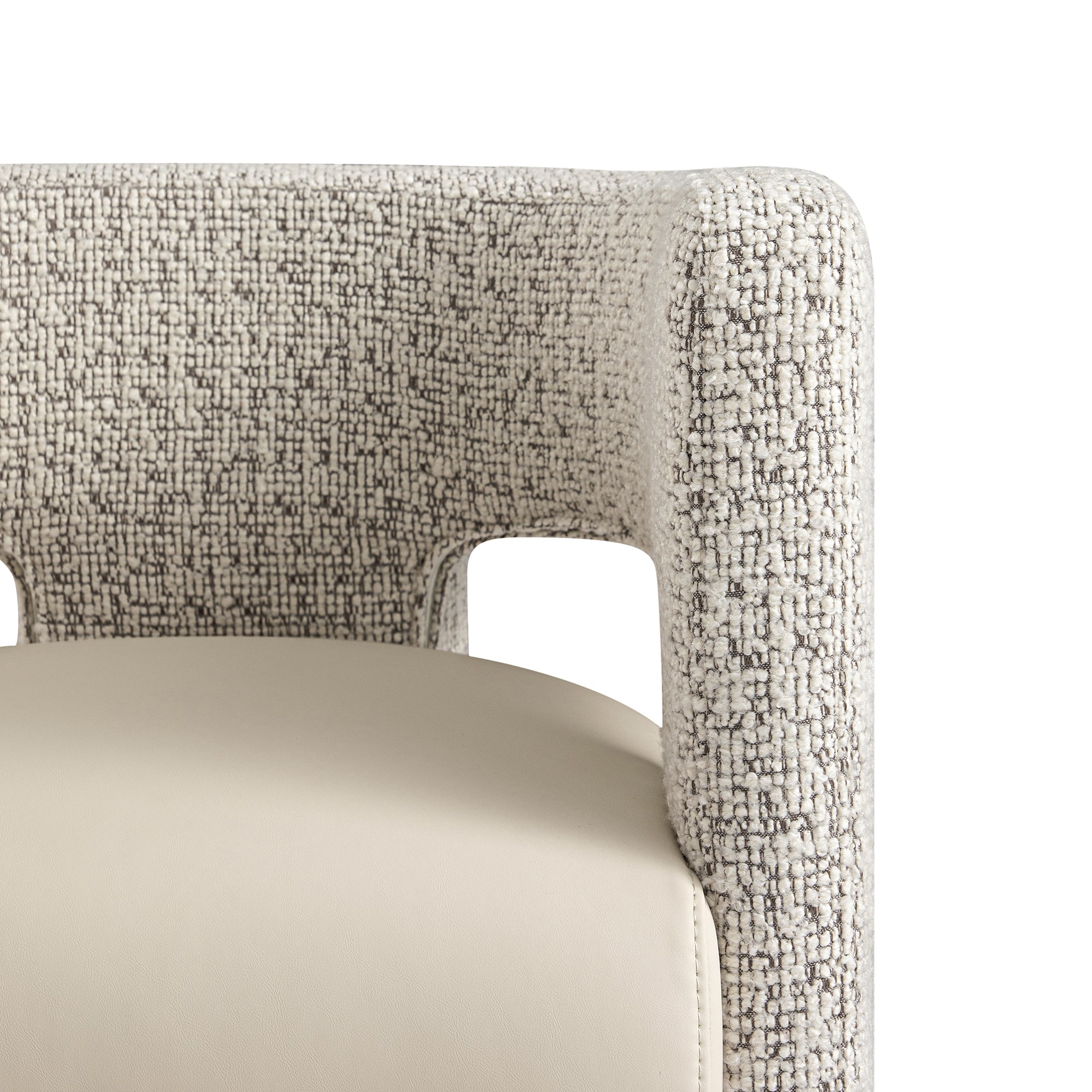 Greenwich Taupe Boucle and Beige Faux Leather Seat Dining Chair