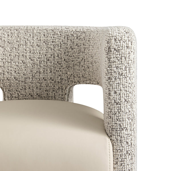 Greenwich Taupe Boucle and Beige Faux Leather Seat Dining Chair