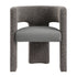 Greenwich Grey & Blue Textured Fabric and Grey Faux Leather Seat Dining Chair