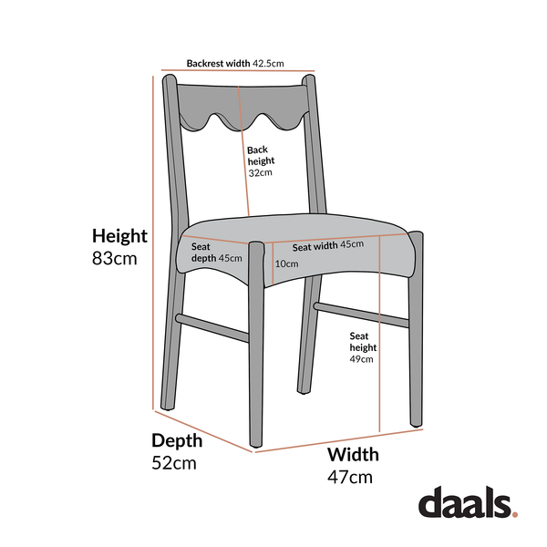 Ludlow Set of 2 Dining Chairs, Ecru Boucle | Natural Oak Frame
