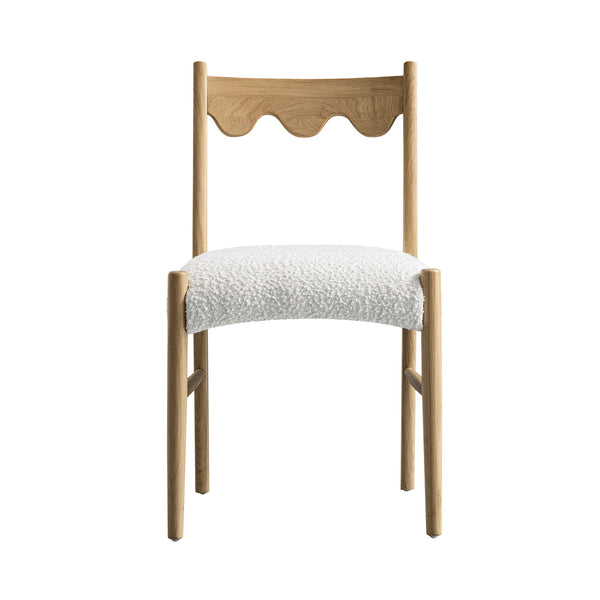 Ludlow Set of 2 Dining Chairs, Ecru Boucle | Natural Oak Frame