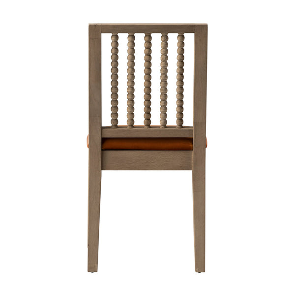 Hemingford Set of 2 Rust Velvet Bobbin Spindle Washed Oak Dining Chairs