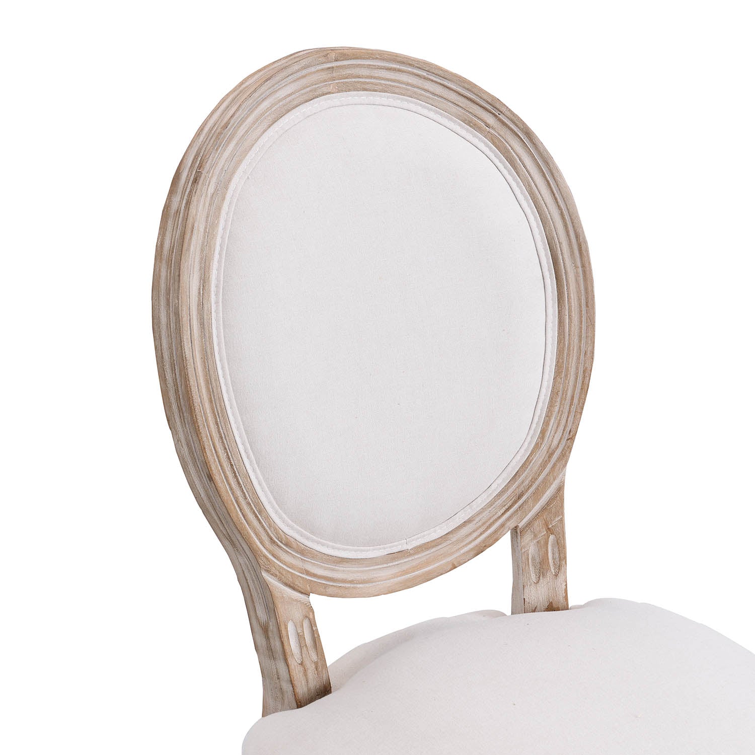Lainston Set of 2 Classic Limewashed Wooden Dining Chairs, Beige