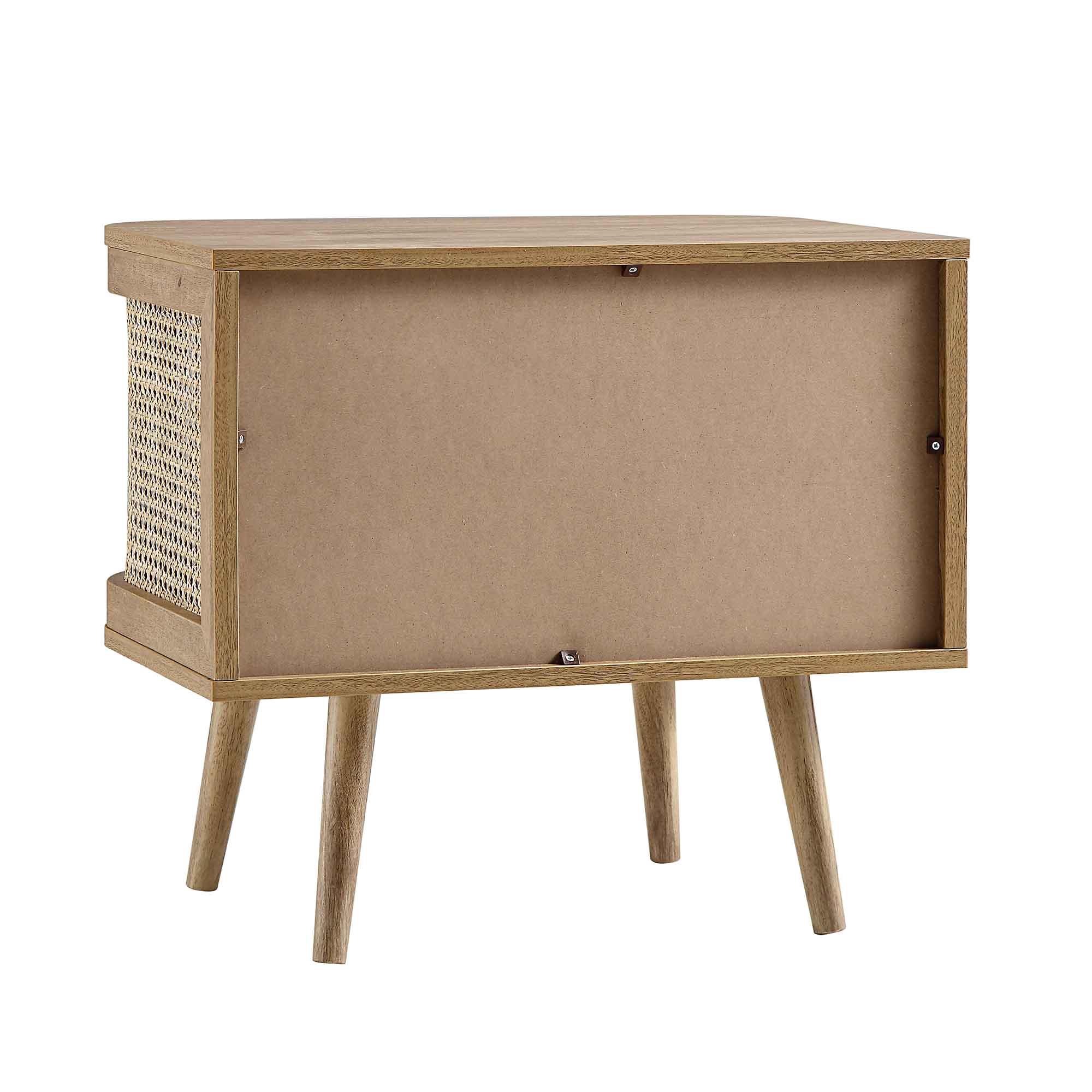 Izzy Curved Rattan Bedside Table, Natural