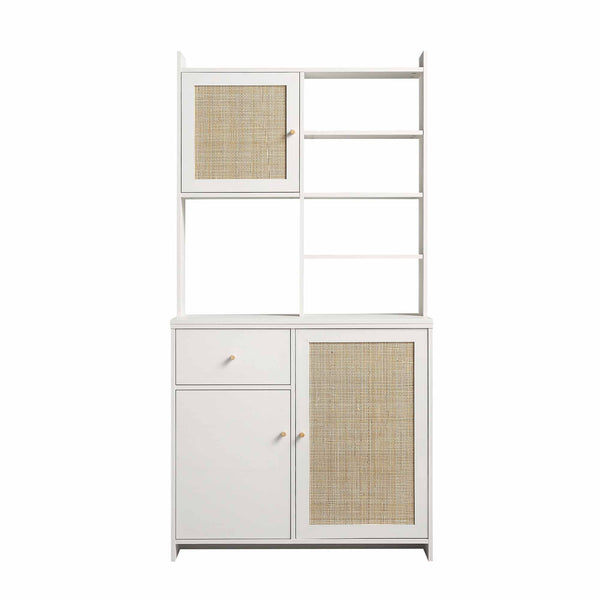 Frances Woven Rattan Dresser, White