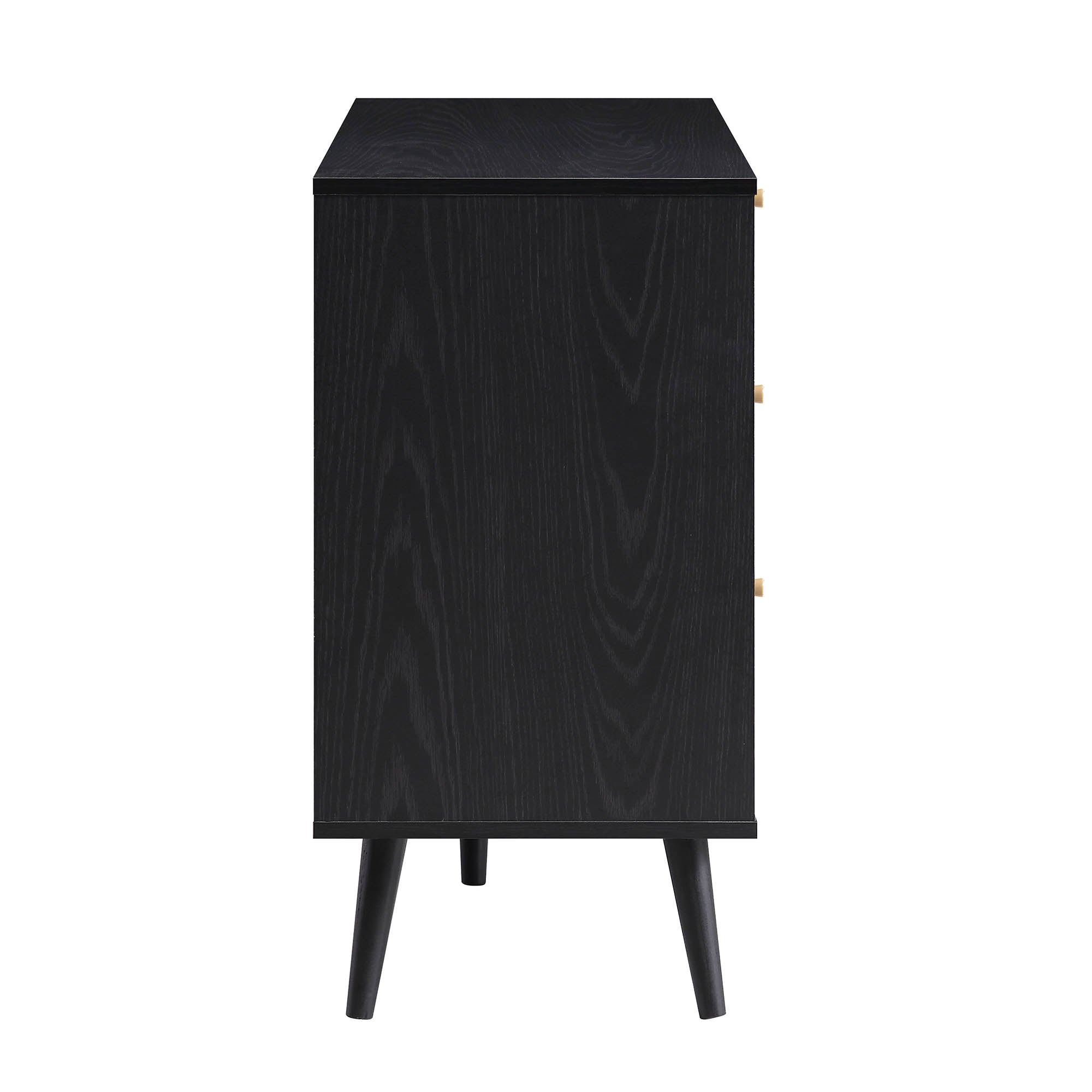 Frances Woven Rattan Chest of 6 Drawers, Black