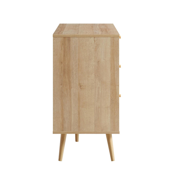 Frances Woven Rattan Chest of 6 Drawers, Natural