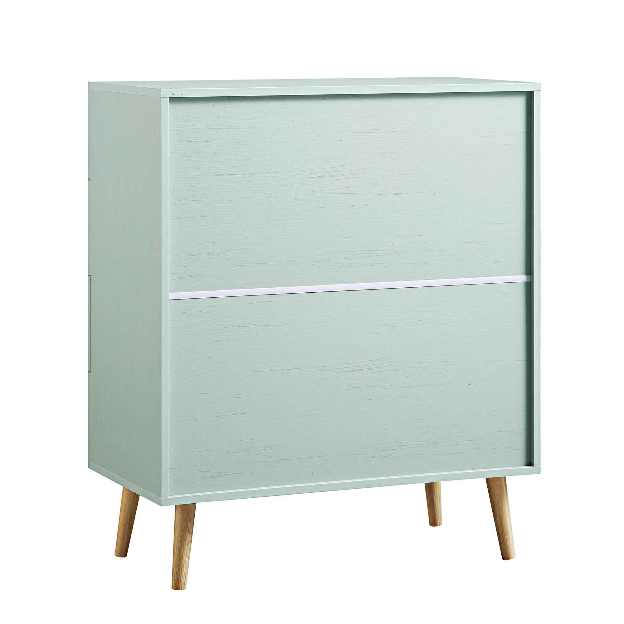 Frances Woven Rattan Tall Chest of 4 Drawers, Mint