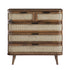Izzy Curved Rattan Chest of 5 Drawers, Walnut