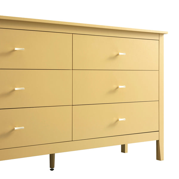 Oakham Chest of 6 Drawers, Rattan Yellow