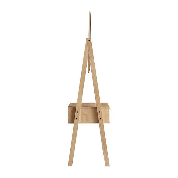 Frances Woven Rattan Standing Dressing Table with Mirror, Natural