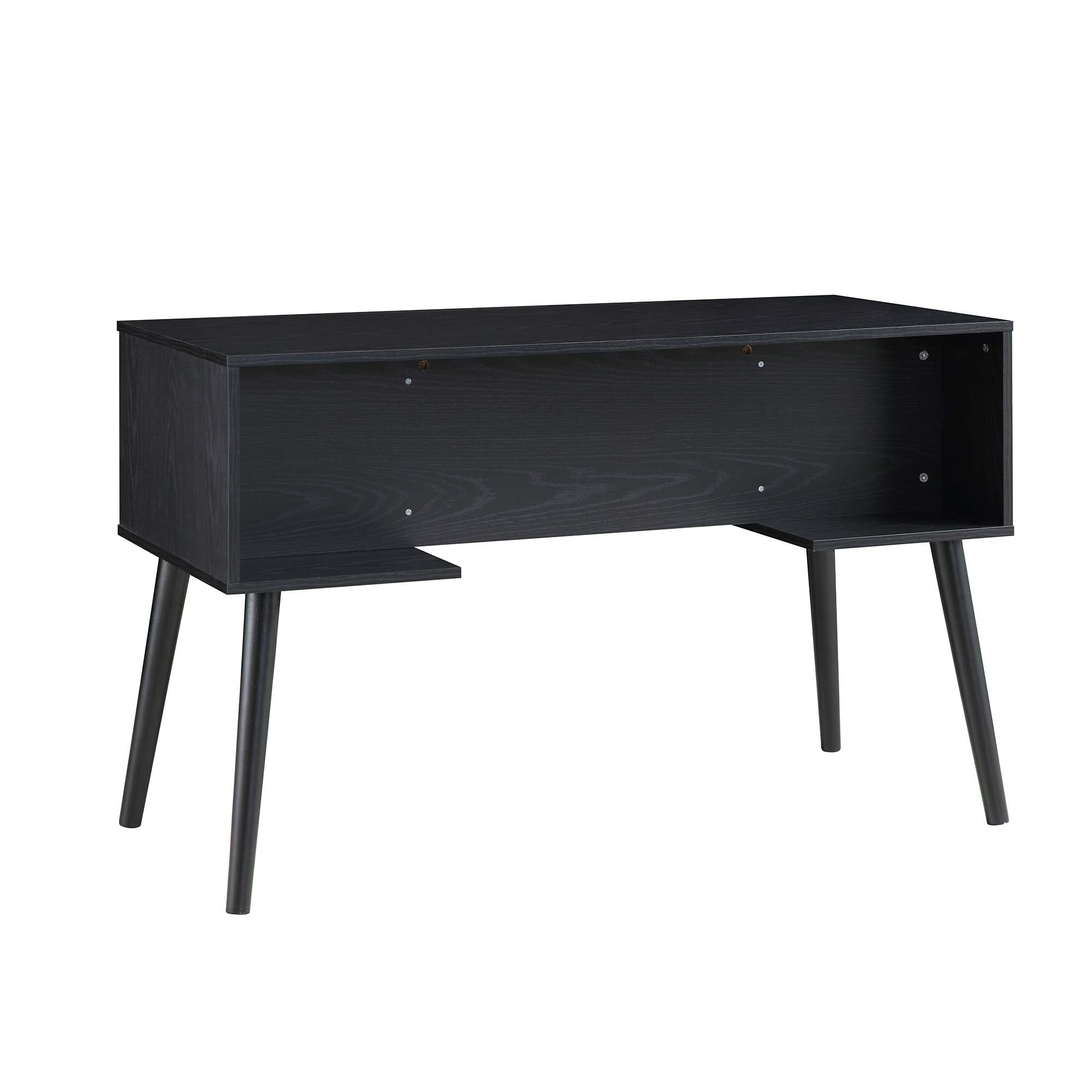Frances Woven Rattan 2-Door Desk, Black