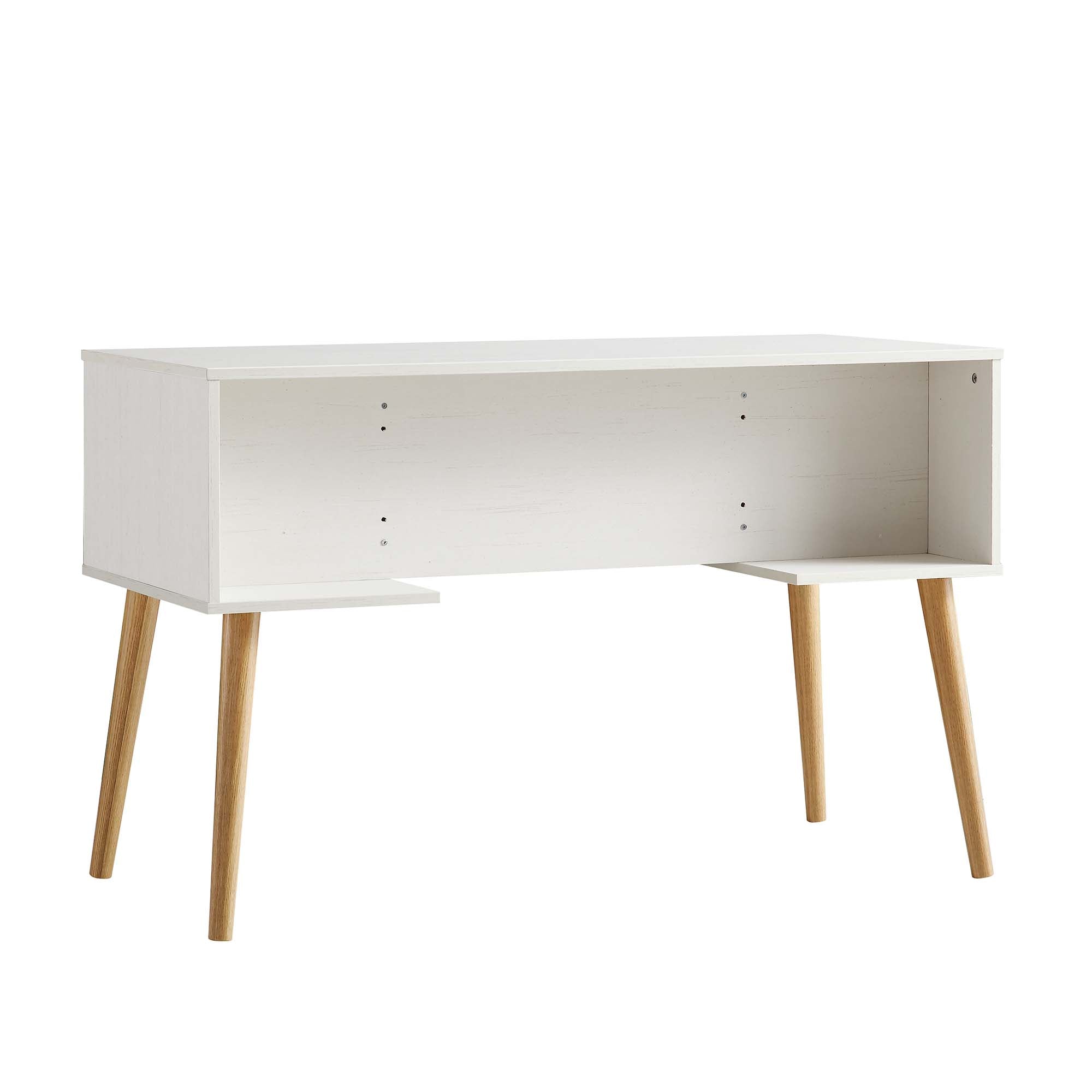 Frances Woven Rattan 2-Door Desk, White