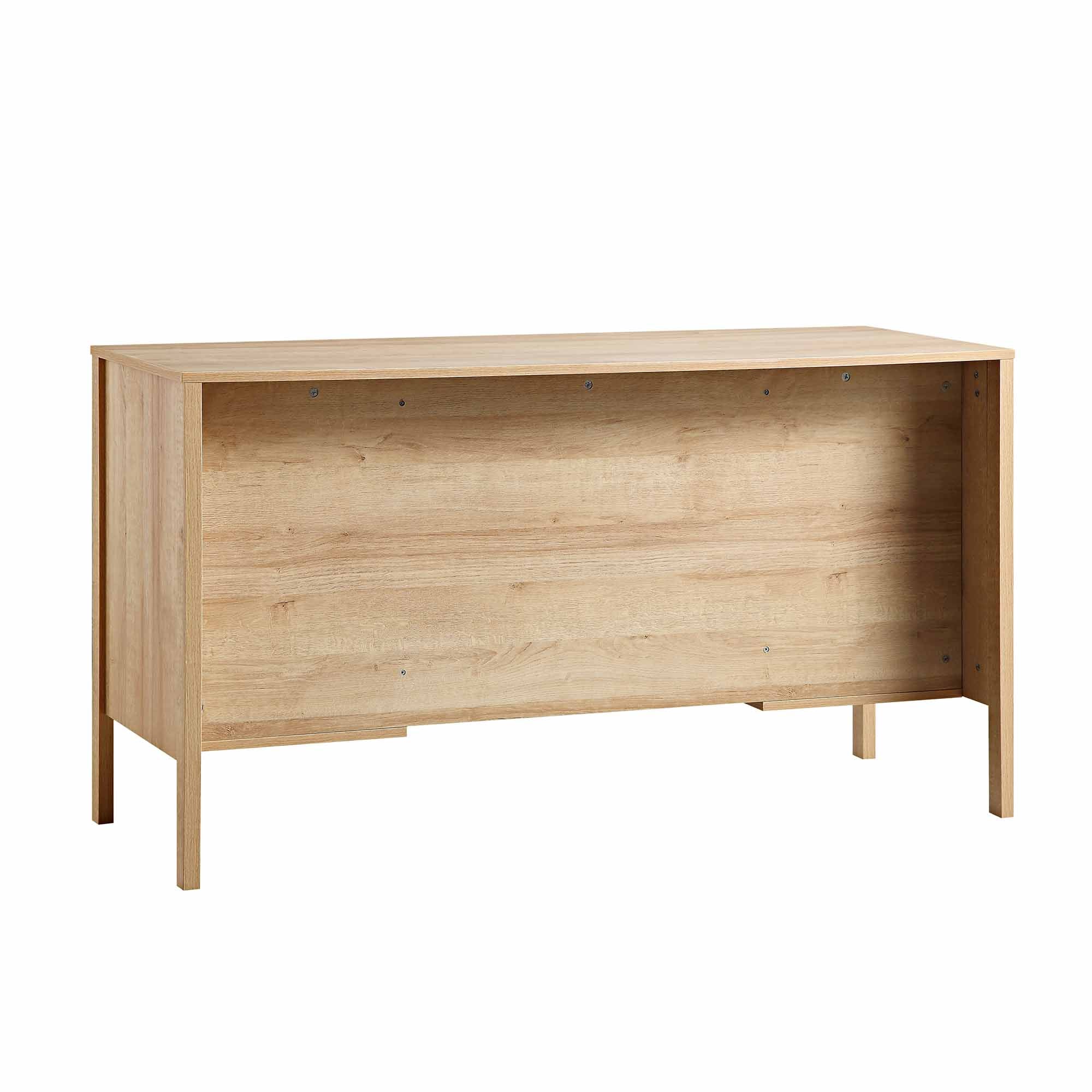 Frances Woven Rattan 3-Drawer Desk, Natural