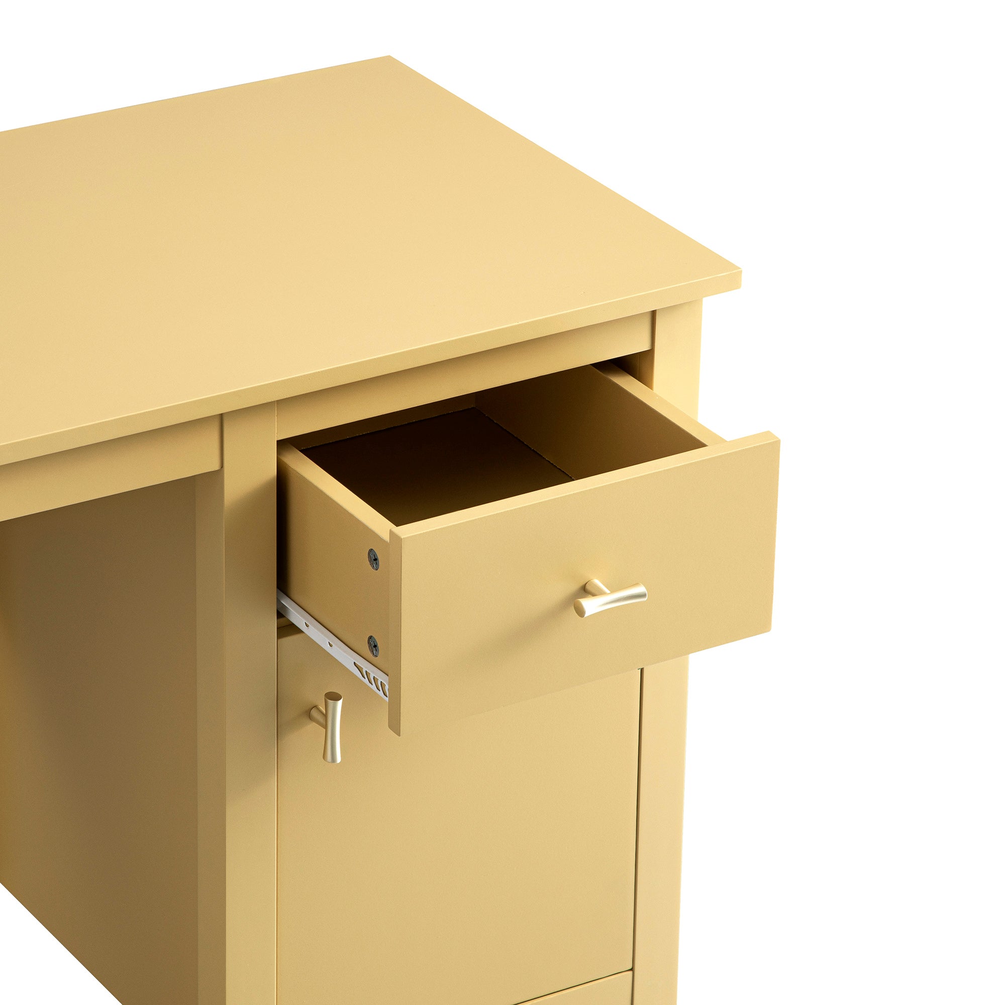 Oakham Writing Desk, Rattan Yellow