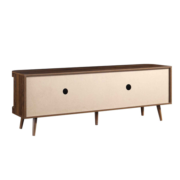 Izzy Curved Rattan 160cm Wide TV Unit, Walnut