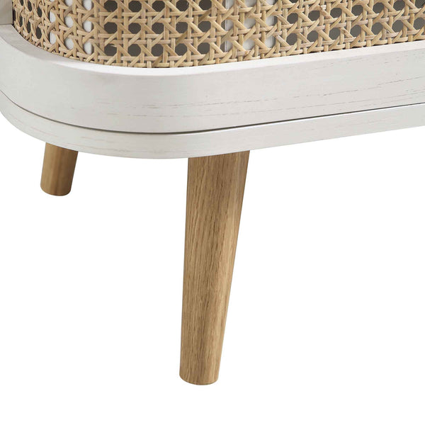 Izzy Curved Rattan 160cm Wide TV Unit, White