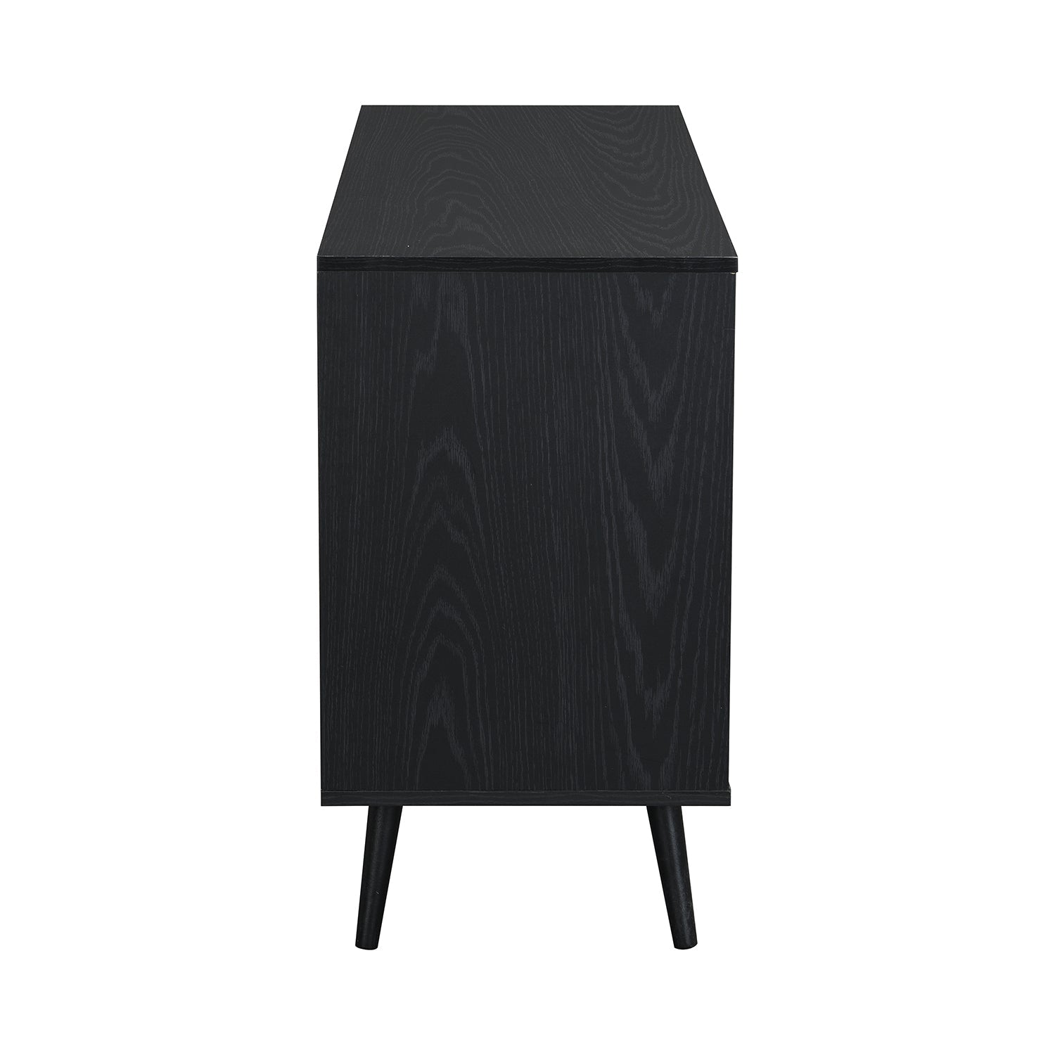 Frances Woven Rattan 3-Door Sideboard, Black
