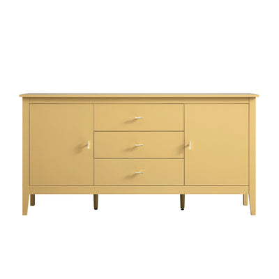 Oakham Wide Sideboard with Drawers, Rattan Yellow