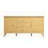 Oakham Wide Sideboard with Drawers, Rattan Yellow