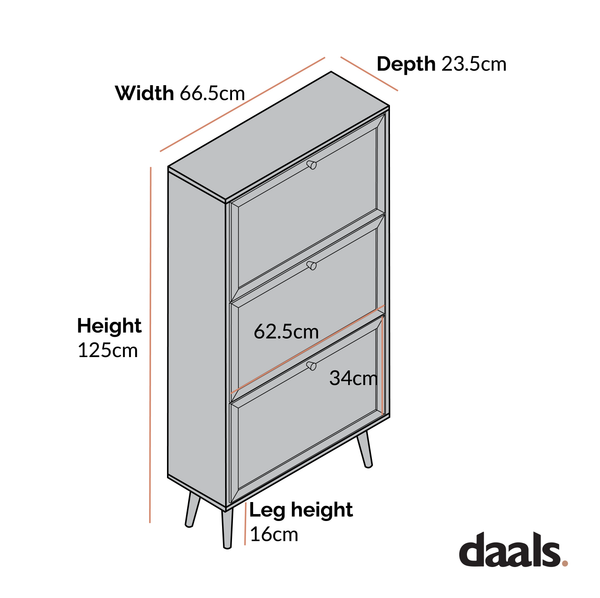 Frances Rattan 3 Tier Shoe Storage Cabinet, Mint