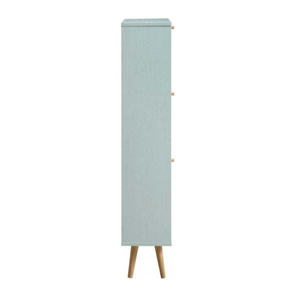 Frances Rattan 3 Tier Shoe Storage Cabinet, Mint