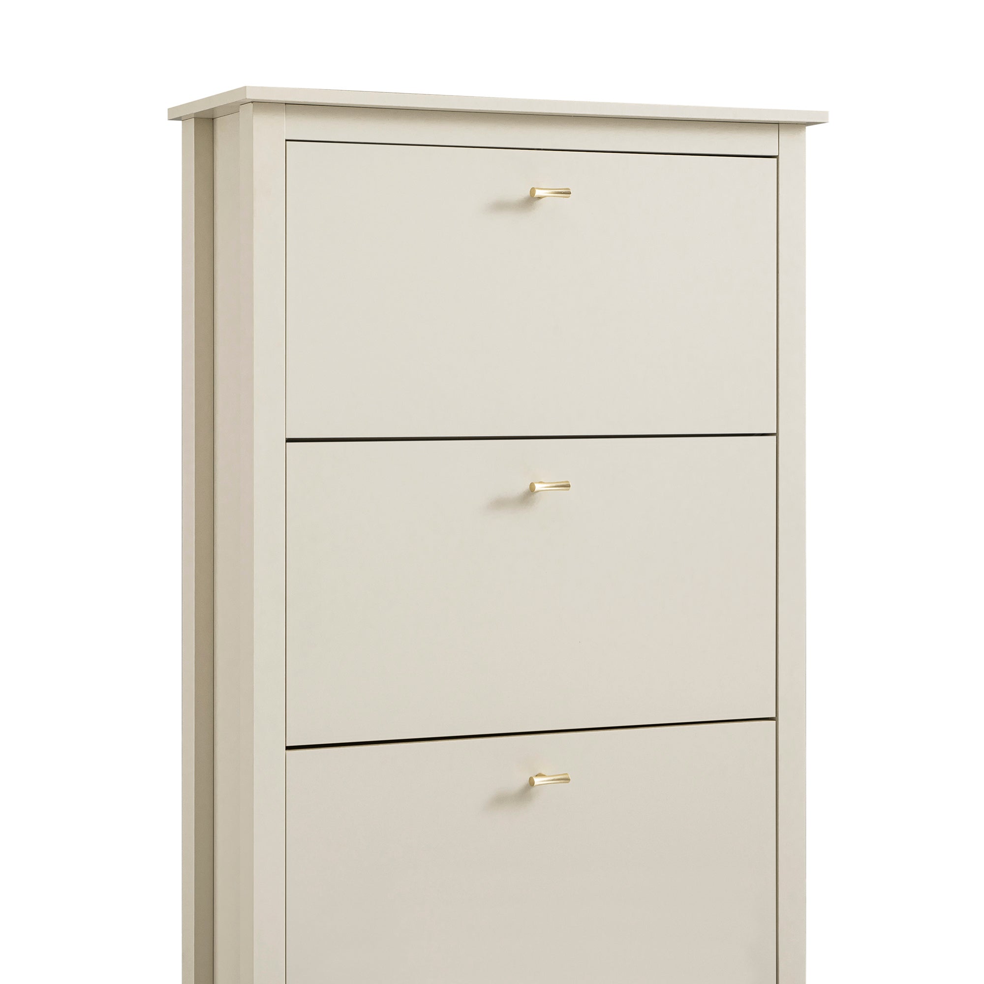 Oakham 3-Tier Shoe Cabinet, Shaded White