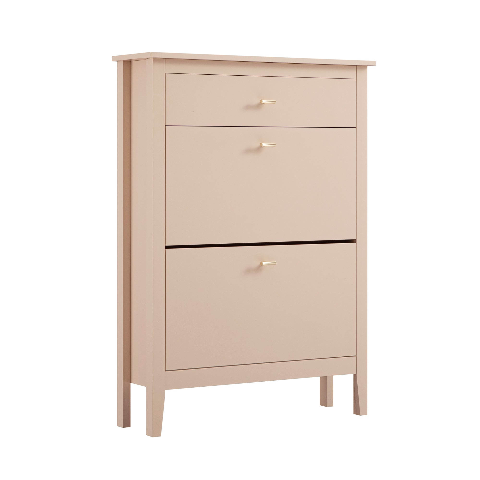 Oakham 2-Tier Shoe Cabinet with Top Drawer, Nude Pink