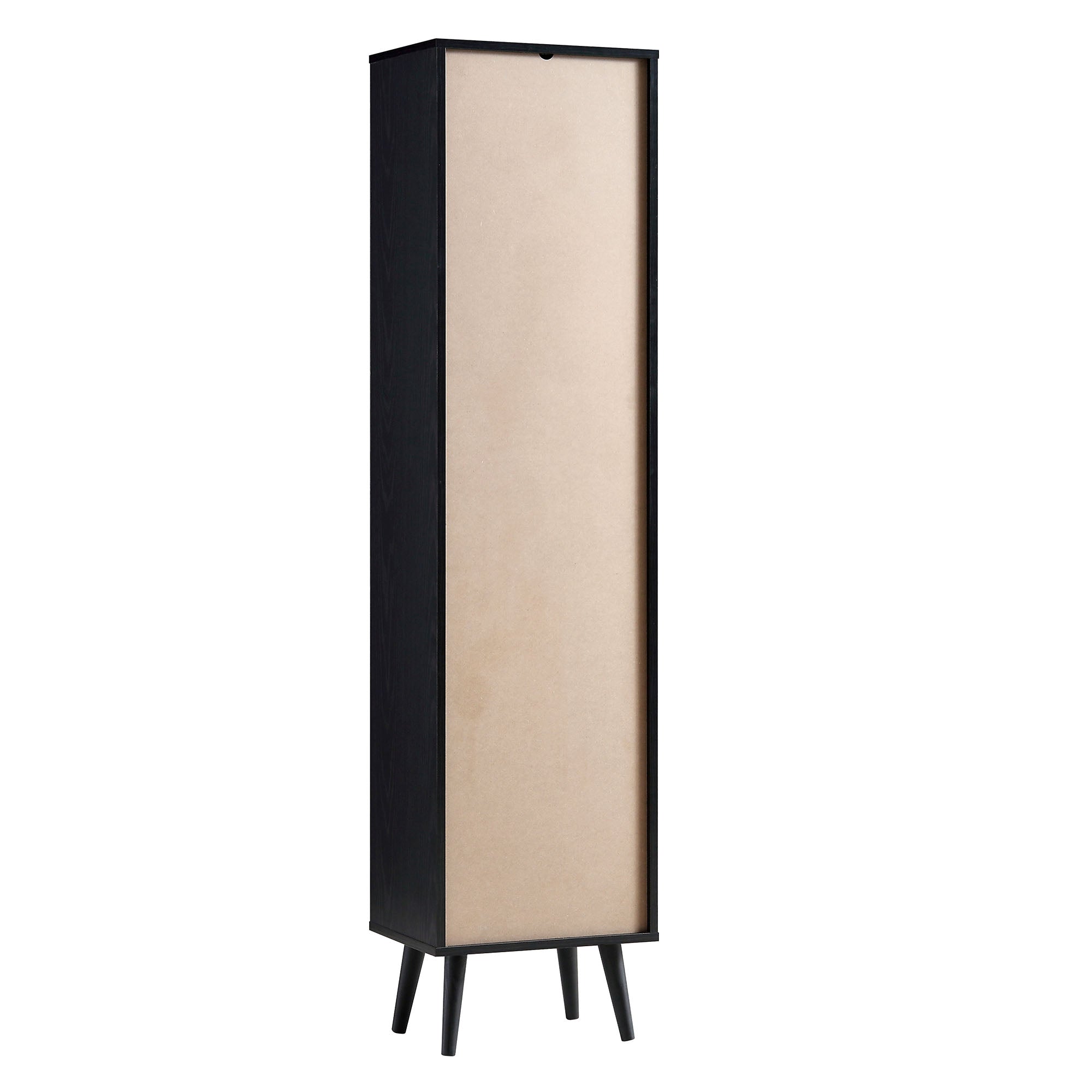 Frances Woven Rattan Tallboy Bathroom Unit, Black