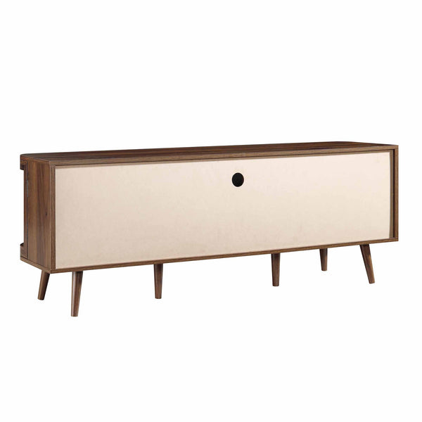 Izzy Curved Rattan 150cm TV Unit, Walnut