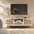 Izzy Curved Rattan 150cm TV Unit, White