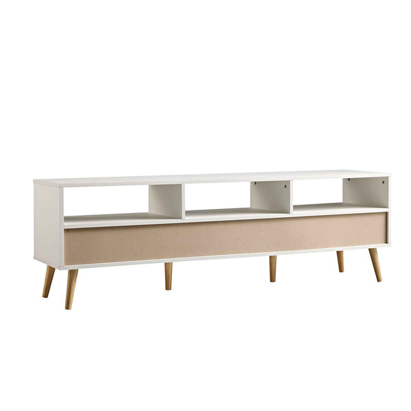 Frances Woven Rattan 160cm 3-Drawer TV Unit, White