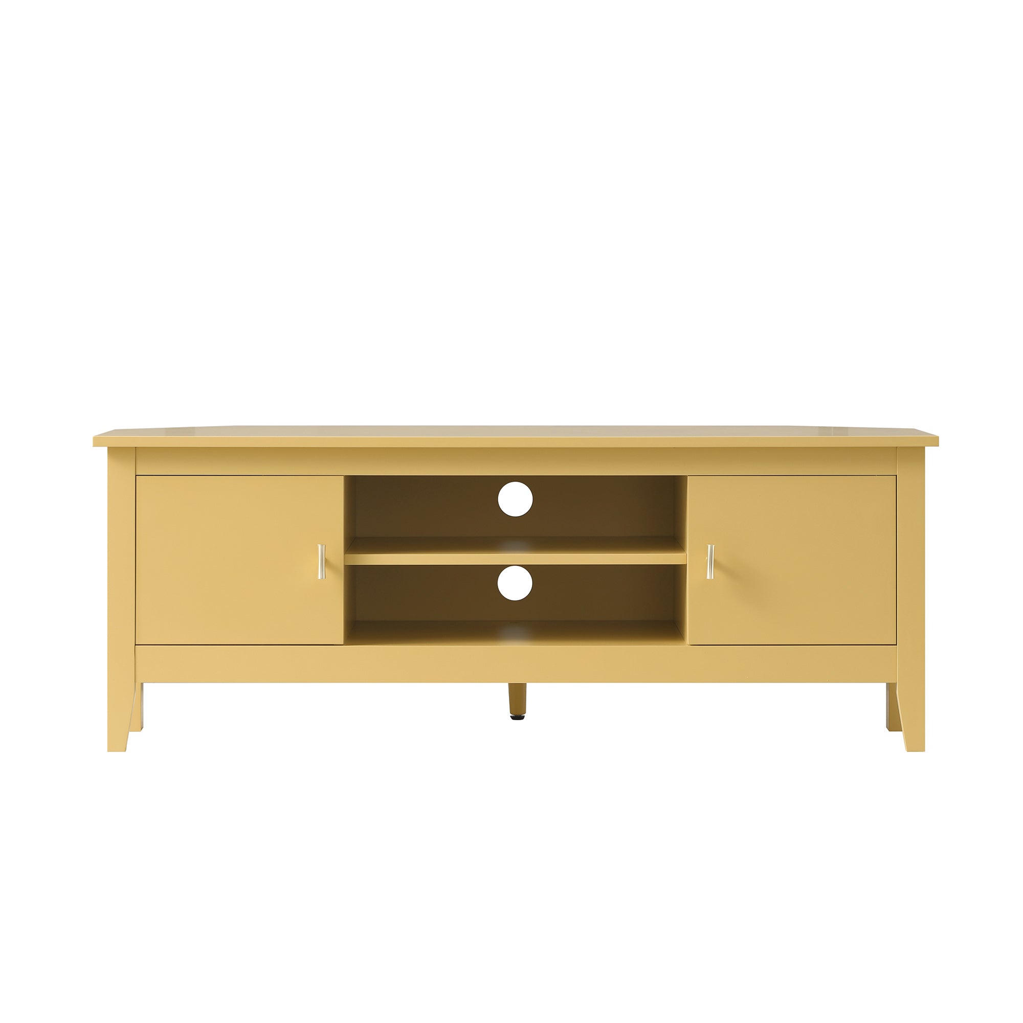 Oakham 120cm Corner TV Unit, Rattan Yellow