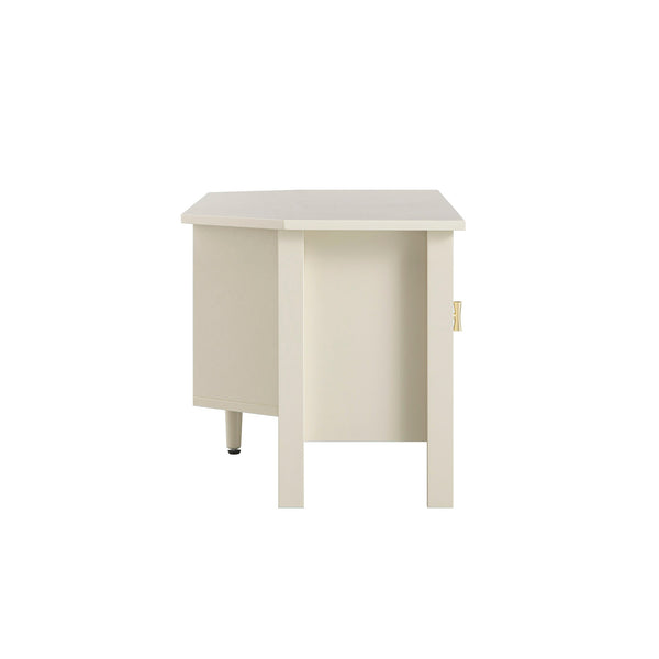 Oakham 120cm Corner TV Unit, Shaded White