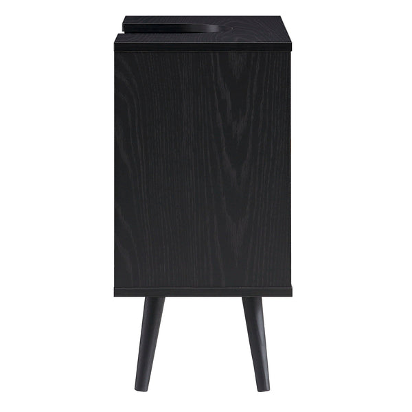 Frances Woven Rattan 2-Door Bathroom Undersink Unit, Black