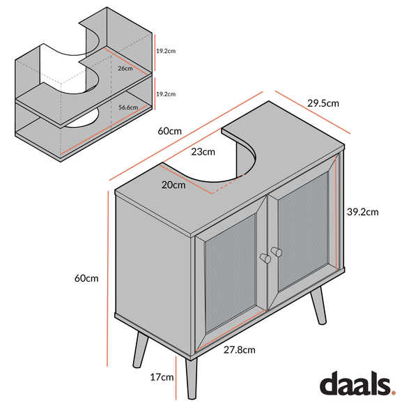 Frances Woven Rattan 2-Door Bathroom Undersink Unit, Mint Green
