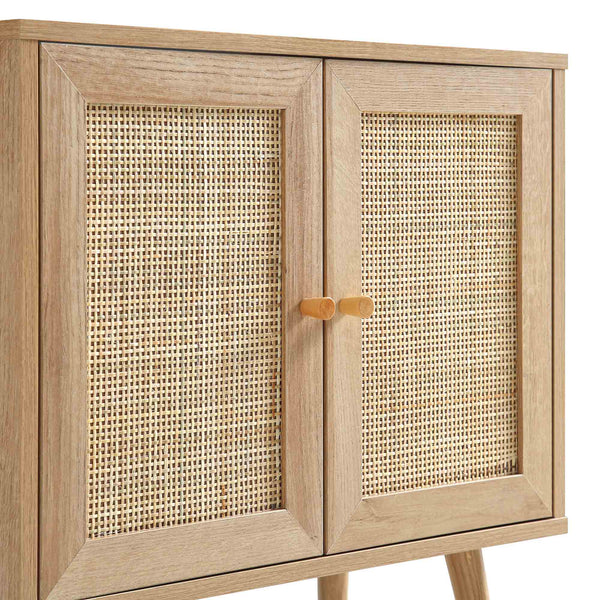 Frances Woven Rattan 2-Door Bathroom Undersink Unit, Natural