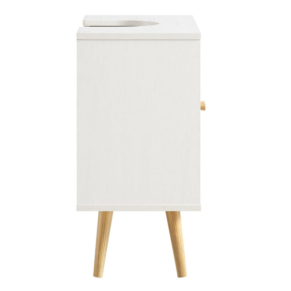 Frances Woven Rattan 2-Door Bathroom Undersink Unit, White