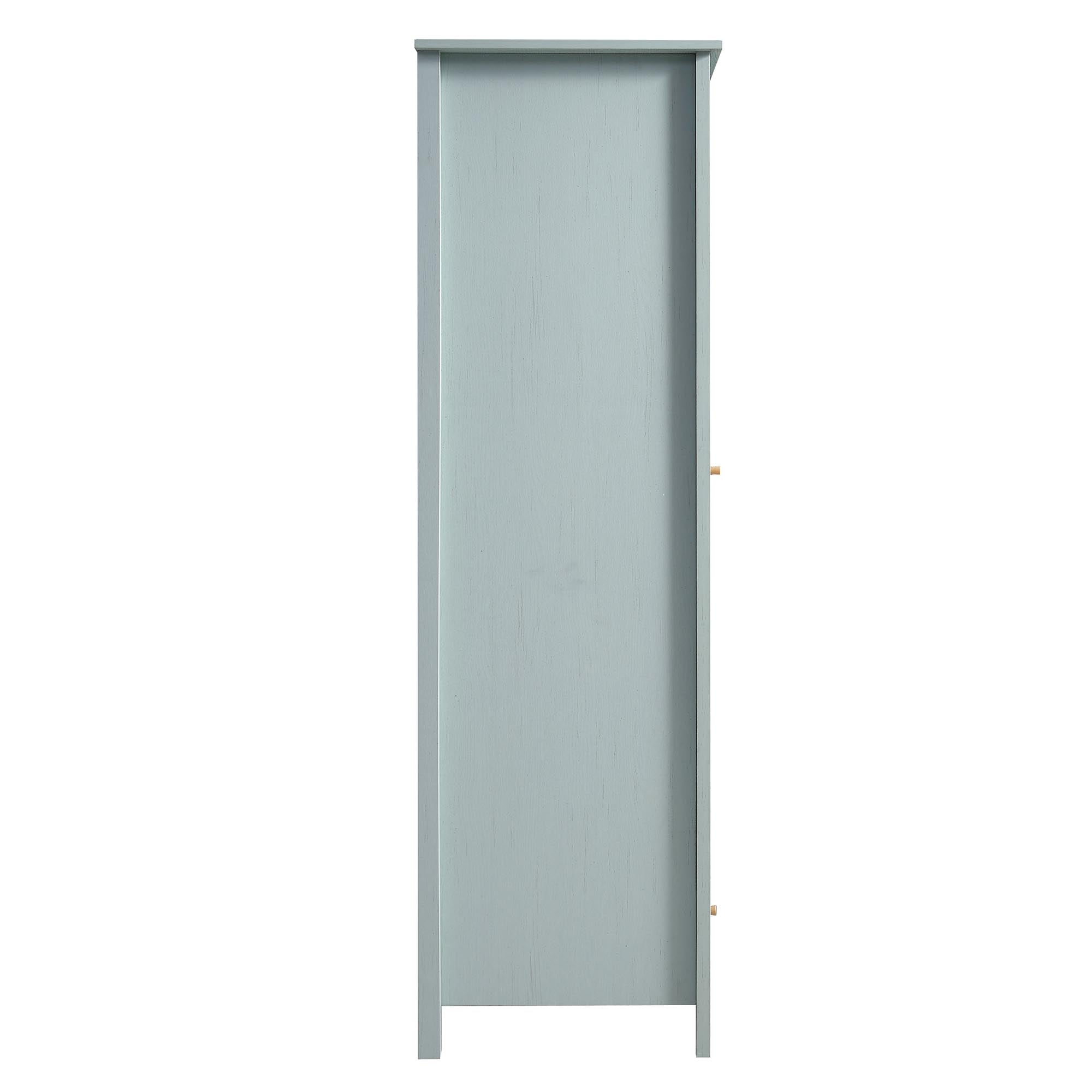 Frances Rattan Double Wardrobe with 1 Drawer, Mint