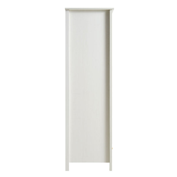 Frances Rattan Double Wardrobe with 1 Drawer, White