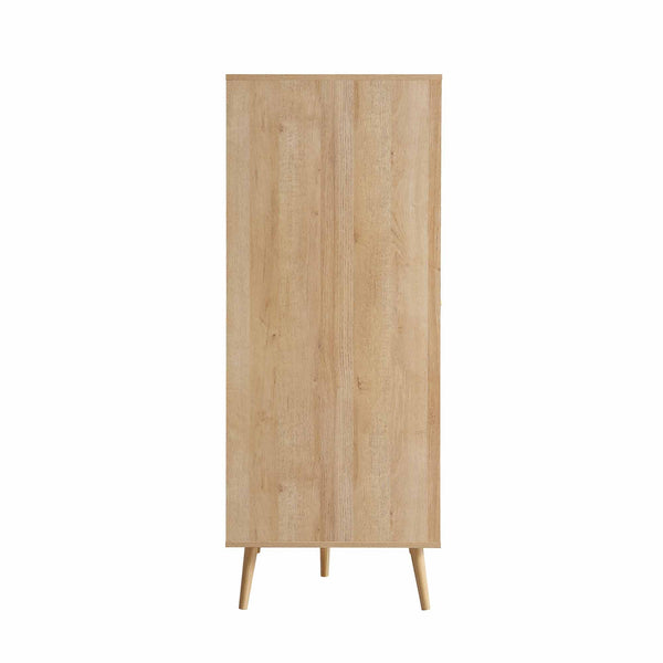 Frances Woven Rattan Compact Double Wardrobe, Natural