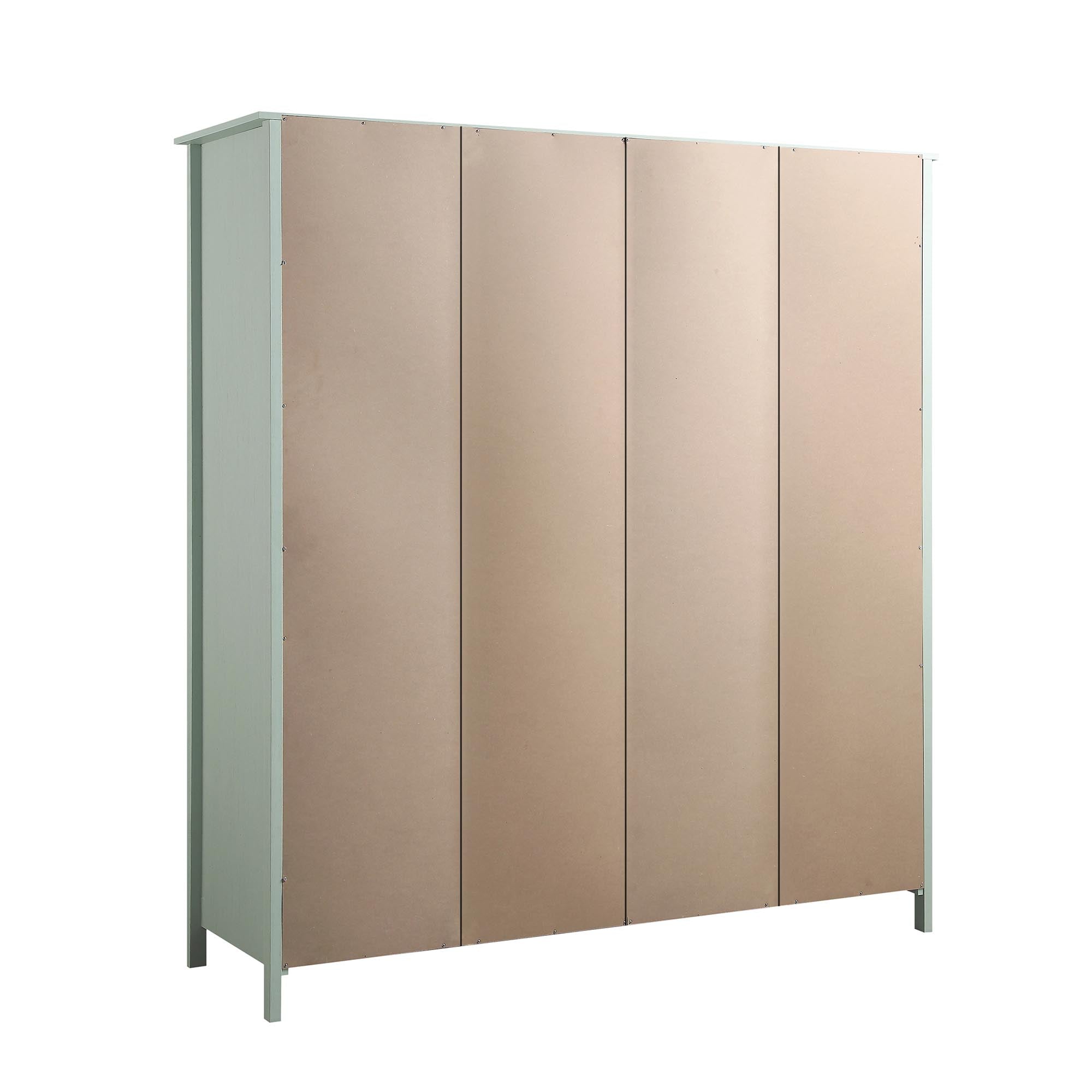 Frances Rattan 4-Door Wardrobe with 2 Drawers, Mint
