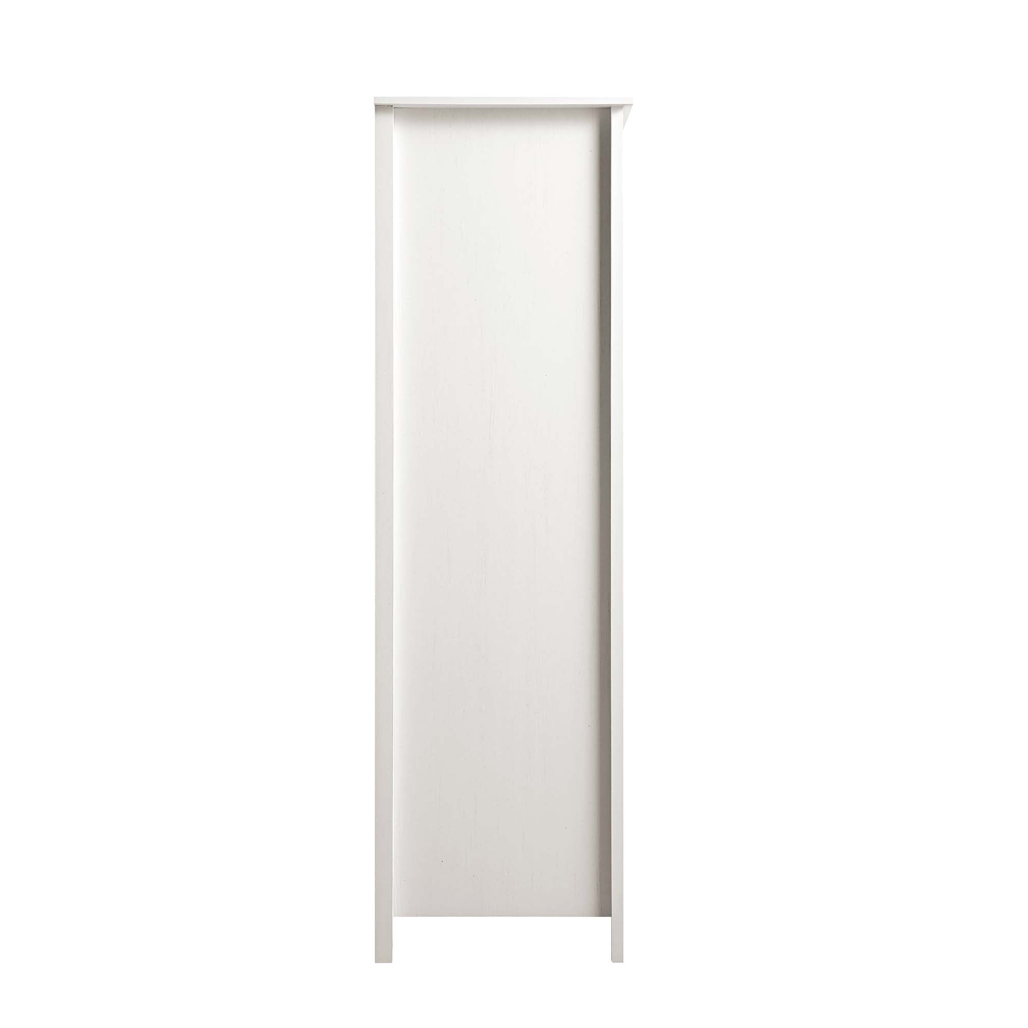Frances Rattan 4-Door Wardrobe with 2 Drawers, White