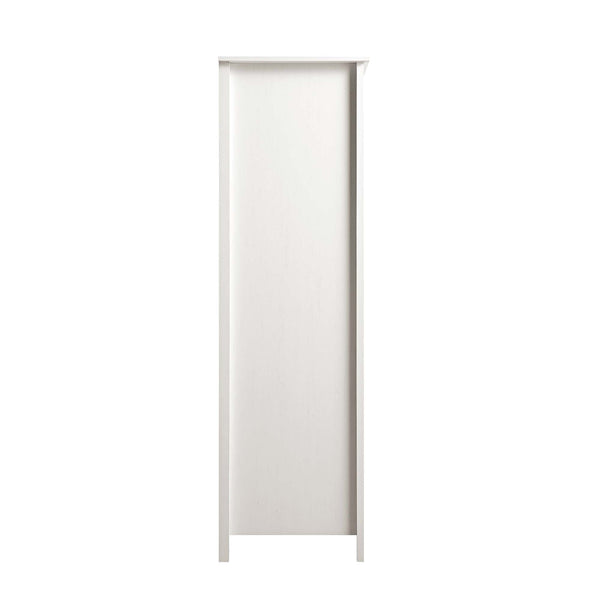 Frances Rattan 4-Door Wardrobe with 2 Drawers, White