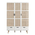 Izzy Curved Rattan Triple Wardrobe, White
