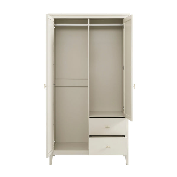 Oakham Mirrored Double Wardrobe, Shaded White