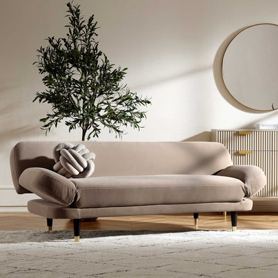 Solna 2-Seater Sofa Bed, Mink Velvet