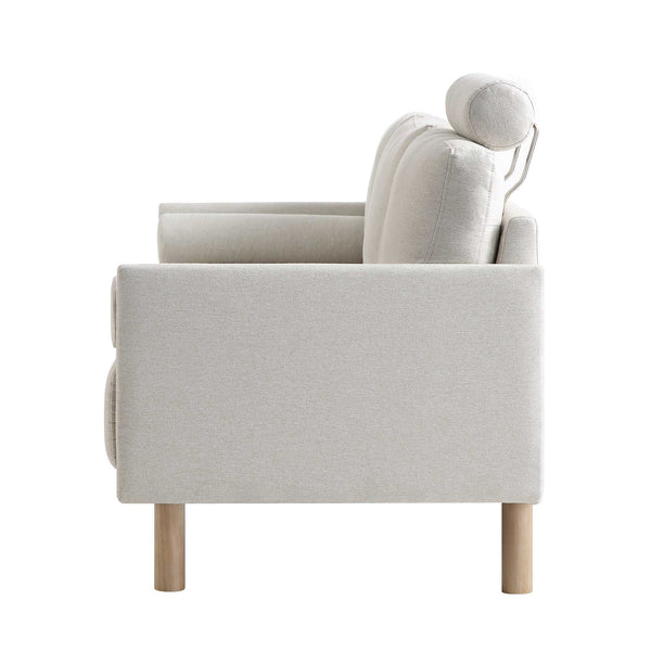 Timber Oatmeal Fabric Sofa, 3-Seater