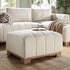 Belsize Beige Boucle Footstool with Wooden Base